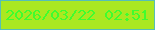 文字の大きさ：1、枠の色：56bfb6、背景の色：aae821、文字の色：40fd2e 無料ブログパーツのブログ時計