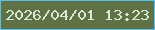 文字の大きさ：2、枠の色：56c1f5、背景の色：607243、文字の色：d1eada 無料ブログパーツのブログ時計