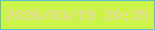 文字の大きさ：2、枠の色：56c2cf、背景の色：ccf348、文字の色：ecd4b5 無料ブログパーツのブログ時計