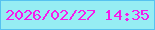 文字の大きさ：5、枠の色：56c2f0、背景の色：96edf3、文字の色：f51beb 無料ブログパーツのブログ時計