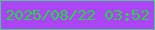 文字の大きさ：3、枠の色：56c391、背景の色：aa45f8、文字の色：21da46 無料ブログパーツのブログ時計
