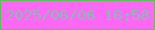 文字の大きさ：2、枠の色：56c554、背景の色：fc67f4、文字の色：87bab7 無料ブログパーツのブログ時計