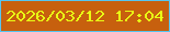 文字の大きさ：4、枠の色：56c5f1、背景の色：c7600e、文字の色：e9fe15 無料ブログパーツのブログ時計