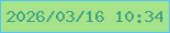 文字の大きさ：3、枠の色：56c5f6、背景の色：a7e388、文字の色：44a287 無料ブログパーツのブログ時計
