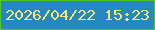 文字の大きさ：1、枠の色：56c715、背景の色：2588c1、文字の色：f8e572 無料ブログパーツのブログ時計