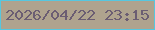 文字の大きさ：2、枠の色：56c7df、背景の色：afa38e、文字の色：6b5d72 無料ブログパーツのブログ時計