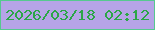 文字の大きさ：2、枠の色：56c98f、背景の色：b6a4e7、文字の色：2ba647 無料ブログパーツのブログ時計