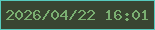 文字の大きさ：4、枠の色：56cabd、背景の色：394531、文字の色：7aaf71 無料ブログパーツのブログ時計