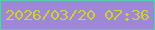 文字の大きさ：4、枠の色：56cdaf、背景の色：a086d7、文字の色：ccd32b 無料ブログパーツのブログ時計