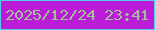 文字の大きさ：3、枠の色：56cdeb、背景の色：ba1cd8、文字の色：9fc395 無料ブログパーツのブログ時計