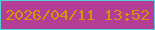 文字の大きさ：3、枠の色：56d1db、背景の色：b43d96、文字の色：cf9507 無料ブログパーツのブログ時計