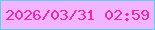 文字の大きさ：5、枠の色：56d2f0、背景の色：f2b4ff、文字の色：f824ad 無料ブログパーツのブログ時計