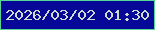 文字の大きさ：1、枠の色：56d692、背景の色：070897、文字の色：d0dbd0 無料ブログパーツのブログ時計