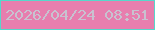 文字の大きさ：3、枠の色：56d7cb、背景の色：e77eae、文字の色：c8c2d0 無料ブログパーツのブログ時計