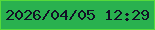 文字の大きさ：3、枠の色：56db3b、背景の色：29b14f、文字の色：120f26 無料ブログパーツのブログ時計