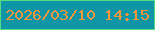 文字の大きさ：3、枠の色：56db83、背景の色：0e95a6、文字の色：f3973a 無料ブログパーツのブログ時計