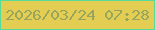 文字の大きさ：2、枠の色：56db9a、背景の色：e3cd53、文字の色：97a55d 無料ブログパーツのブログ時計