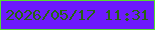 文字の大きさ：5、枠の色：56dd2e、背景の色：6d1afc、文字の色：266411 無料ブログパーツのブログ時計
