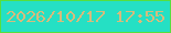 文字の大きさ：2、枠の色：56df3f、背景の色：25e0c4、文字の色：d7bb7c 無料ブログパーツのブログ時計