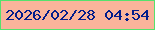 文字の大きさ：4、枠の色：56e16d、背景の色：fab49b、文字の色：031d8b 無料ブログパーツのブログ時計