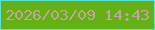文字の大きさ：2、枠の色：56e2d8、背景の色：64b116、文字の色：c4a59d 無料ブログパーツのブログ時計