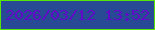 文字の大きさ：4、枠の色：56e506、背景の色：284993、文字の色：610ac7 無料ブログパーツのブログ時計