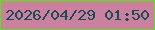 文字の大きさ：4、枠の色：56e517、背景の色：cb819e、文字の色：154e57 無料ブログパーツのブログ時計