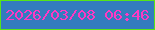 文字の大きさ：2、枠の色：56e518、背景の色：337cbe、文字の色：fe39c3 無料ブログパーツのブログ時計