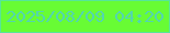 文字の大きさ：3、枠の色：56e599、背景の色：68fc34、文字の色：53d6ae 無料ブログパーツのブログ時計