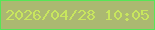 文字の大きさ：4、枠の色：56e657、背景の色：abb971、文字の色：c8e65e 無料ブログパーツのブログ時計
