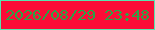 文字の大きさ：1、枠の色：56e6af、背景の色：fb0d37、文字の色：2ca345 無料ブログパーツのブログ時計