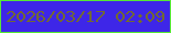 文字の大きさ：1、枠の色：56e835、背景の色：3e26e8、文字の色：726933 無料ブログパーツのブログ時計