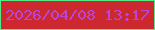 文字の大きさ：3、枠の色：56e884、背景の色：cd2730、文字の色：b847d6 無料ブログパーツのブログ時計