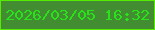 文字の大きさ：2、枠の色：56ec02、背景の色：428d31、文字の色：29e21c 無料ブログパーツのブログ時計