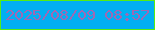 文字の大きさ：5、枠の色：56ed12、背景の色：02aff2、文字の色：9e69b4 無料ブログパーツのブログ時計
