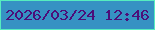 文字の大きさ：1、枠の色：56edbf、背景の色：3692c3、文字の色：4c0e79 無料ブログパーツのブログ時計