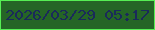 文字の大きさ：1、枠の色：56ee54、背景の色：256526、文字の色：1a2a5a 無料ブログパーツのブログ時計