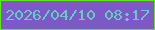 文字の大きさ：4、枠の色：56f102、背景の色：7d59c8、文字の色：64cdbd 無料ブログパーツのブログ時計