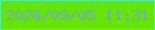 文字の大きさ：1、枠の色：56f28f、背景の色：65e601、文字の色：73a6d0 無料ブログパーツのブログ時計
