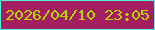 文字の大きさ：1、枠の色：56f2e0、背景の色：a41e60、文字の色：b5d701 無料ブログパーツのブログ時計