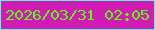 文字の大きさ：2、枠の色：56f9e8、背景の色：d11cb4、文字の色：59fc11 無料ブログパーツのブログ時計