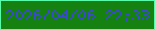 文字の大きさ：4、枠の色：56fca9、背景の色：158111、文字の色：3849ce 無料ブログパーツのブログ時計