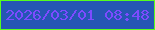 文字の大きさ：2、枠の色：56fd1e、背景の色：2556b4、文字の色：7d4bff 無料ブログパーツのブログ時計