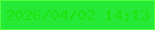 文字の大きさ：1、枠の色：56fd3e、背景の色：24ea37、文字の色：20e20d 無料ブログパーツのブログ時計