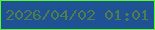 文字の大きさ：2、枠の色：56fe29、背景の色：1f5294、文字の色：4f7d4b 無料ブログパーツのブログ時計