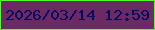 文字の大きさ：4、枠の色：56ff27、背景の色：6c2a64、文字の色：050a60 無料ブログパーツのブログ時計