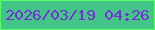 文字の大きさ：3、枠の色：56ff63、背景の色：42c586、文字の色：772ddd 無料ブログパーツのブログ時計