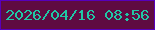 文字の大きさ：3、枠の色：5700bc、背景の色：5f0b41、文字の色：20c7a5 無料ブログパーツのブログ時計
