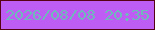 文字の大きさ：1、枠の色：570114、背景の色：be5df3、文字の色：6fb8bb 無料ブログパーツのブログ時計