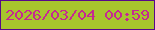 文字の大きさ：4、枠の色：57088b、背景の色：a7c52d、文字の色：c62892 無料ブログパーツのブログ時計